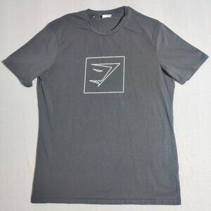 Gymshark short sleeve T-shirt men's size XL black with white graphic design